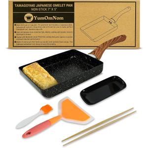 Tamagoyaki Pan  Japanese Nonstick Egg Cookware, Rectangle Frying Pan for Omelettes & Rolls  Kitchen Accessories (Without Lid)