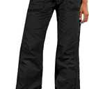 Flamingals Straight Leg Pants for Women Drawstring Waist Mid Rise Casual Solid Seam Detail Pants Black M