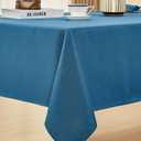 Rectangle Linen Textured Tablecloth Waterproof and Wrinkle Free Farmhouse Table Cloth Stain Resistant Decorative Fabric Table Cover for Dining/Indoor/Outdoor (Aqua Blue 60 x 120 Inch)
