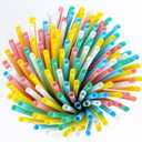 3 x 7.75" Biodegradable Plastic-Free Drinking Straws,Compostable Colorful Disposable Plant-Based Smoothie Straws 200pcs for Stylish Party Sturdy All Day Long