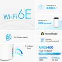 TP-Link Deco XE75 Pro AXE5400 Tri-Band WiFi 6E Mesh Router - 2.5G WAN/LAN Port, 2 x Gigabit LAN Ports, Covers up to 2900 Sq.Ft, Replaces WiFi Router and Extender, AI-Driven Mesh, 6GHz Band, 1-Pack