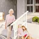 Hand Rails for Outdoor Steps，Stair Handrail & Indoor Stair Railing Kit，Railings for Outdoor Steps for Fence & Outdoor Steps (2, White-with Balusters, 4 Step)
