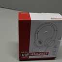 USB Headset with Microphone for PC, Wired Headphones with Mic USB Headsets with Noise Cancelling Microphone, Computer Headset with Microphone for Home Office Online Class Teams Skype Black