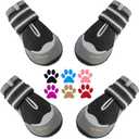 QUMY Dog Shoes for Large Dogs, Medium Dog Boots & Paw Protectors for Winter Snowy Day, Summer Hot Pavement, Water-Resistant in Rainy Weather, Outdoor Walking, Indoor Hardfloors Skid-Resistant Sole