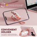 Inesore for AirPods Pro 3 Case 2025 with Lock, for Women Girly Floral Clear Case Compatible with Apple Airpods Pro 3rd Generation Cover, with Phone Stand,Keychain & Cleaner Kit -White Lily