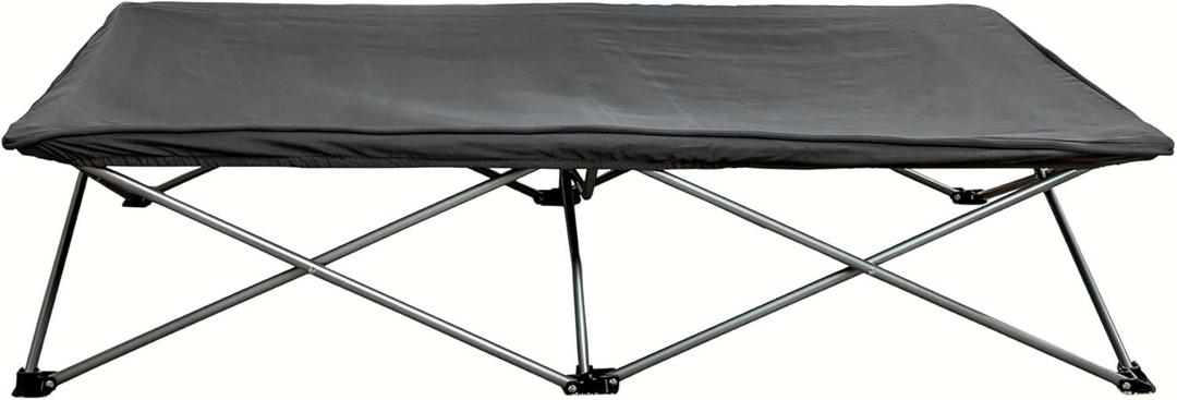 Regalo My Cot Extra Long Portable Bed, Includes Fitted Sheet, Gray 54x28x12 Inch (Pack of 1)