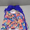 ZAFUL Women One Piece Swimdress Tummy Control Bathing Suit Push Up Swimsuit Modest Swimwear Cutout V Neck Cute Tie Knot Skirt, Size S