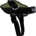 ShawnCo Essential Dog Harness, No-Pull Pet Vest with 3 Leash Clips, No Choke, Reflective, Adjustable and Padded, for Easy Walking and Training for Small, Medium and Large Dogs (Olive Green, L)
