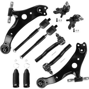 LCWRGS 10pcs Front Suspension Kit Compatible with 2004-2006 Toyota Camry, 2004-2008 Solara, 2004-2006 Lexus ES330, 2 Lower Control Arms 2 Ball Joints 4 Inner & Outer Tie Rods 2 Boots
