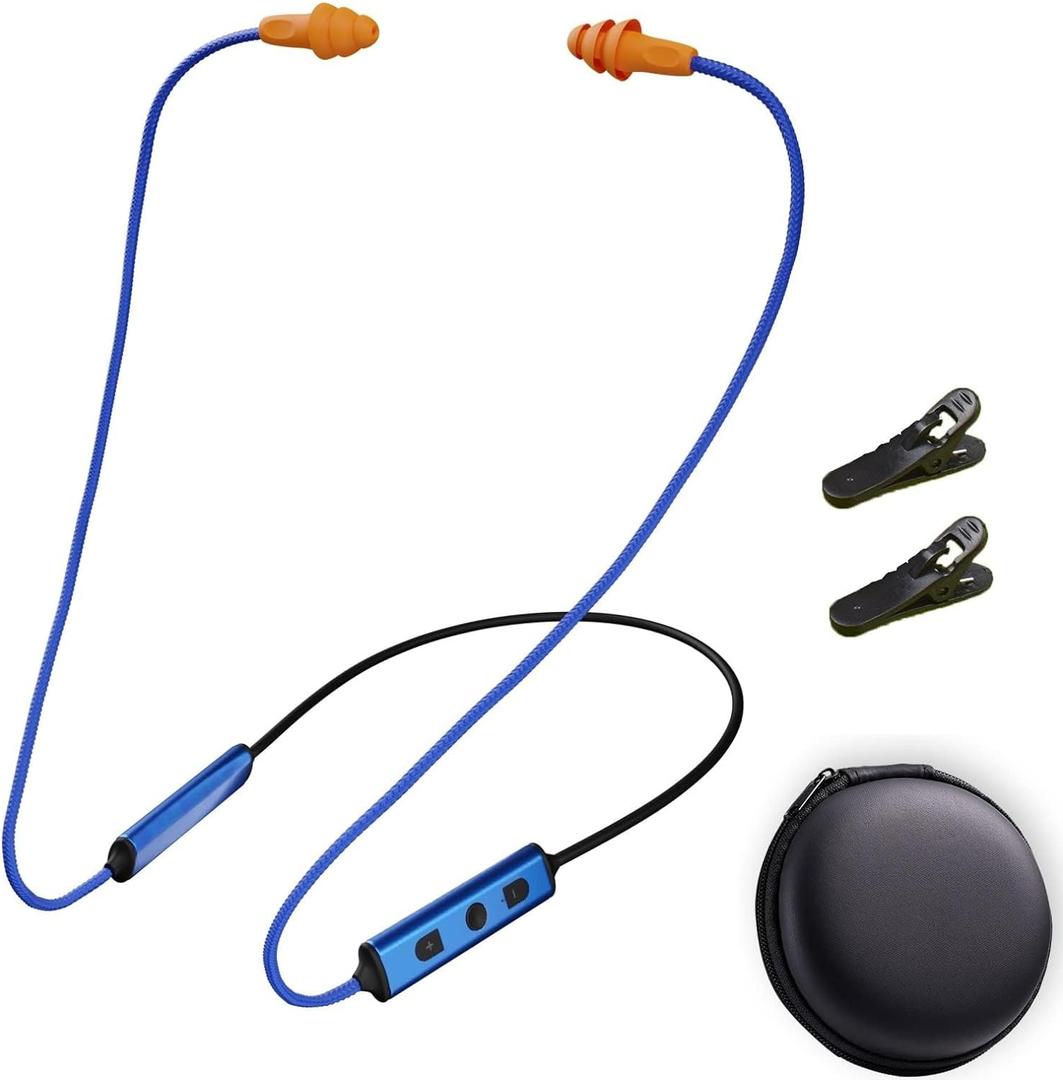 Ear Plugs Bluetooth Headphones for Work, Neckband Wireless Earbuds, Noise Reduction in-Ear Earphones with Mic and Controls, Waterproof Earbuds with 20 Hours Battery, for Industrial Safety