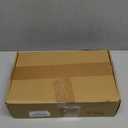 Weewooday 50 Pcs Frosted Plastic Gift Bags with Handles for Small Business Clear Shopping Bags with Cardboard Bottom,4 Sizes (Purple)