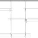 4-6 Ft Closet Organizer System, Adjustable Metal Wire White Closet System, Expandable Walk in Closet Organizers and Storage System, Closet Shelves with Hanging Rods
