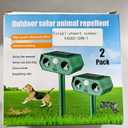 2 Pack Solar Animal Repellent Ultrasonic Animal Deterrent Outdoor with Motion Sensor & Flash Light for Deer Squirrel Cat Skunk Rabbit Dog Raccoon, Waterproof Cat Repellent Dog Repellent for Yard Lawn