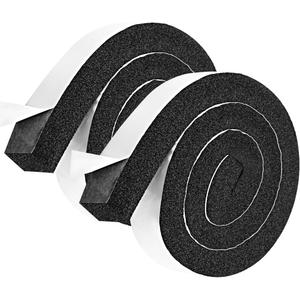 2 Rolls 1/2 Inch W 1/2 T Weather Stripping Air Conditioner Open Cell Foam Seal Tape, Window Insulation High Resilience Seal Strip for Doors Window,Total 16FT