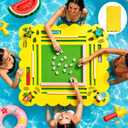 36" Foldable Floating Mahjong Table for Pool, Waterproof Portable Stable Pool Game Table, Floating Board Pool Game Tray Ideal for Friends Gatherings, Pool Summer Party, Lemon