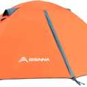 BISINNA 4 Person Camping Tent Lightweight Backpacking Tent Waterproof Windproof Two Doors Easy Setup Double Layer Outdoor Tents for Family Camping Hunting Hiking Mountaineering Travel (Orange)