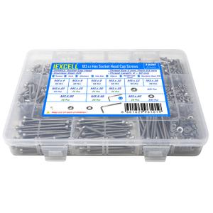 iexcell 1500 Pcs M3 x 4/6/8/10/12/16/20/25/30/35/40/45/50 Stainless Steel 304 Hex Socket Head Cap Screws Blots Nuts Washers Assortment Kit