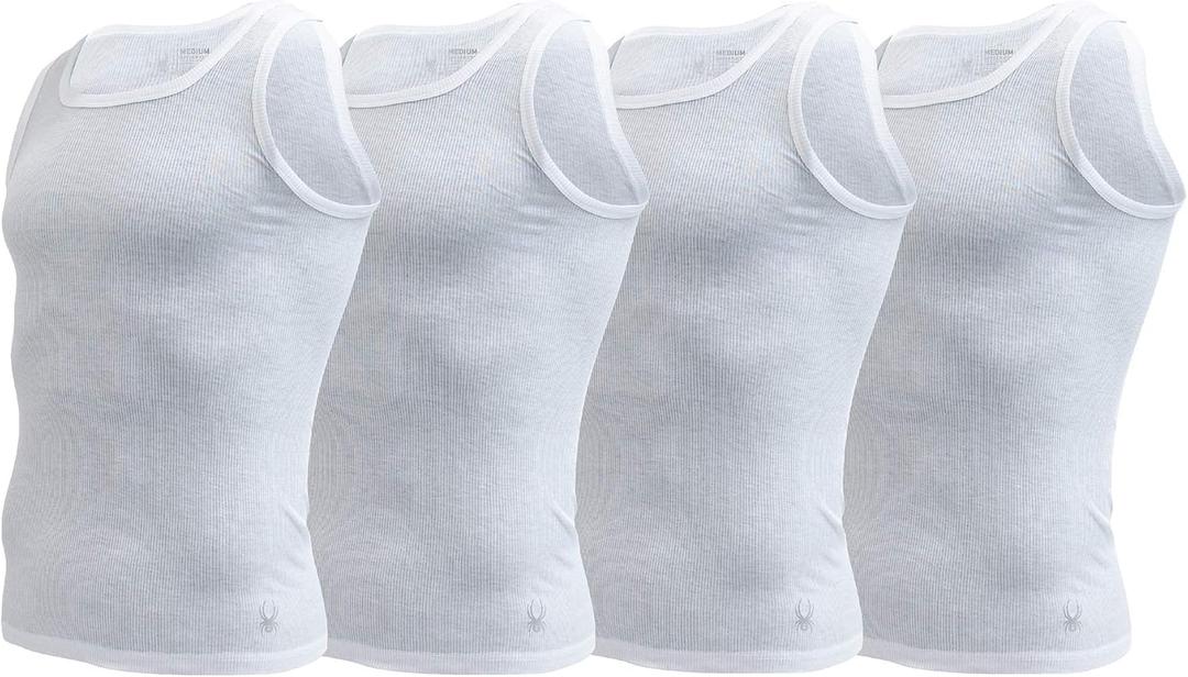 Spyder Mens Pro Cotton Pro Stretch Tank Tops A Shirts (White) Small