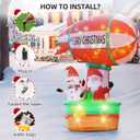 9FT Christmas Inflatable Hot Air Balloon with Santa Claus,Hot Air Balloon Christmas Inflatable with LED Lights,Christmas Blow Up Yard Decorations Outdoor for Garden Holiday