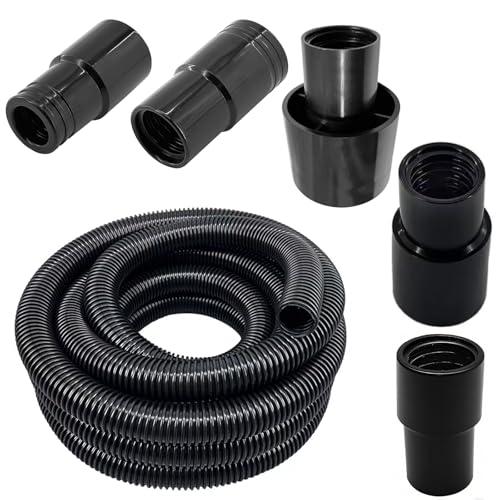 Shop Vacuum Dust Collection Hose Kit,12 Ft Dust Power Tools Hose Kit with 5 Fittings/Attachments for Shop Vacuums,Workshop, Wet/Dry, Fits Multiple Types/Brands of Woodworking Power Tools