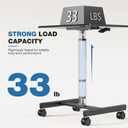 OLIXIS Mobile Standing Desk with Wheels Small Rolling Laptop Desks Portable Pneumatic Adjustable Height Sit Stand Table Computer Workstation for Home Office Black
