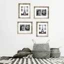 Art Emotion Farmhouse Rustic Woodgrain Style High Profile Picture Frame, 1.75" Frame Height, 2MM Reinforced Glass, Light Oak Finish 11x14 Frames for 8x10 and 5x7 Photos, Pack of 4