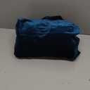 BLENCOT Women's Casual Fall Short Sleeve Square Neck Midi Dress Side Slit Velvet Wedding Guest Flowy Party Dresses (Medium, Blue)