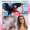 Silver Hair Tinsel Kit 48 Inches 1200 Strands with Tools and Instruction Easy to Install Fairy Glitter Tinsel Hair Extensions for Women and GirlsShinny Sparkling Braiding Hair Accessories for Halloween Cosplay Party
