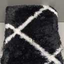 SAFAVIEH Tahoe Shag Collection Accent Rug - 4' x 6', Black & White, Trellis Design, Non-Shedding & Easy Care, 1.2-inch Thick Ideal for High Traffic Areas in Entryway, Living Room, Bedroom (THO676Z)