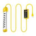 1800W Submersible Water Heater with Anti-Dry-Burn & Auto Shut-Off, Portable Immersion Heater with Timer and Temperature Control - for Bathtubs, Inflatable Pools, Camping Buckets (120V) (Yellow)