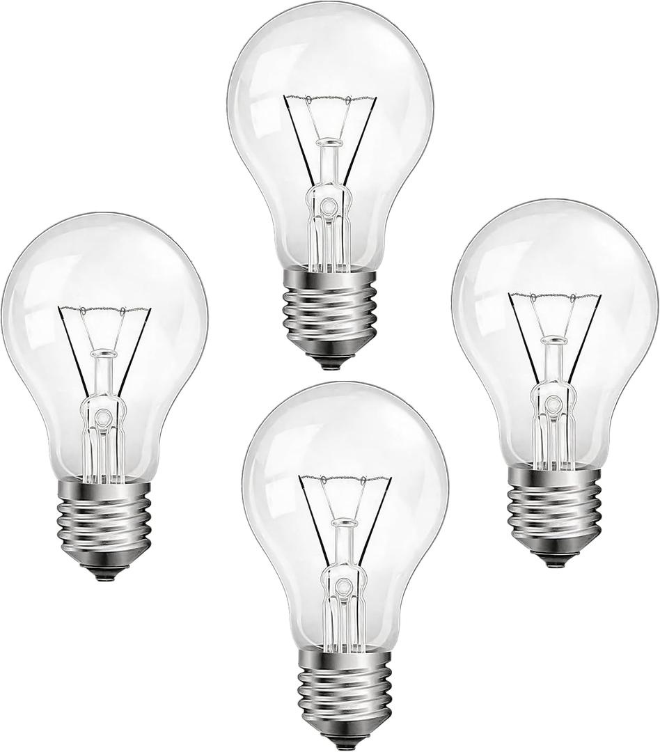 60 Watt Incandescent Light Bulbs,A19 60W Light Bulb, Dimmable, 2700K, Soft White,4Pack