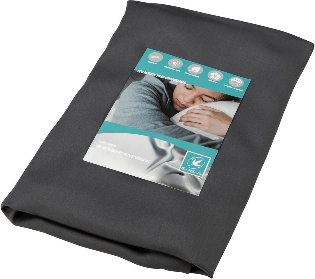 Bamboo Viscose Wedge Pillow Case Cover 24" W x 24" L x 10" H, Moisture-Wicking, Cooling and Breathable Wedge Pillow Cover with Zipper