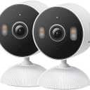 Tapo 2K Indoor/Outdoor Wired Security Camera - Works as a Baby Monitor & Pet Camera, Person/Motion/Baby Cry Detection, 2-Way Audio, Siren, Subscription-Free SD Storage or Optional Cloud, C113 (2-Pack) (White)