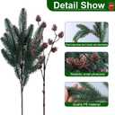 Ivydale 14Pcs Faux Pine Branches Norfolk Stem for Christmas Decoration, Artificial Greenery Plants Pine Needles with Pinecones for Table DIY Home Winter Indoor Vase Real Touch Christmas Decorations