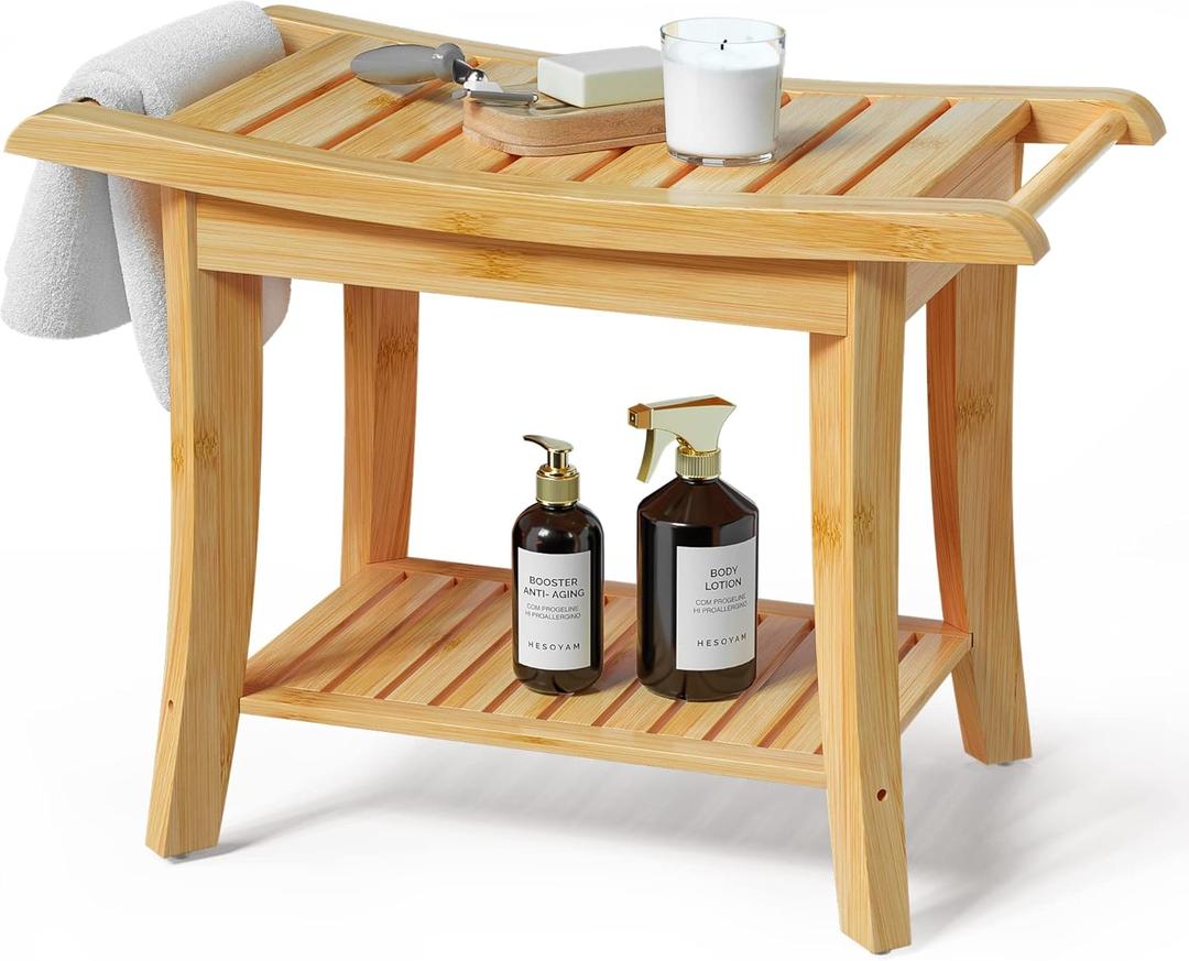 Bamboo Shower Bench, Bathroom Bench, Small Bench, Sauna Bench, Corner Bench, Wooden Shower Bench, Shower Stool Wood, Bathtub Bench, Spa Benches