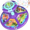 Dinosaur Sit and Spin Toy for Toddlers 1-3 3-5 360Spinning Toys Birthday Gift for Girls Boys, Stress Relief Exercise Toys Sit n Spin Toys for 2-4 Toddlers with LED & Music Early Development Toy