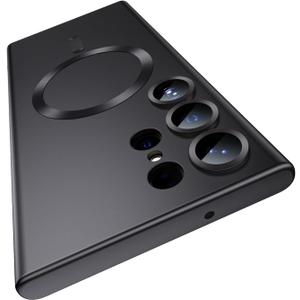 Matte for Samsung Galaxy S23 Ultra Case, Compatible with MagSafe, Slim Thin Magnetic Cover with Built-in Camera Lens Protector Shockproof Phone Shell, Black