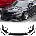 Front Bumper Lip for Honda Accord 2018 2019 2020 ACR Style 5Pcs Lower Chin Bumper Spoiler Splitter Protection Body Kit (Glossy Black)