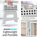 Handy Laundry Folding Lightweight Step Stool - Sturdy Enough to Support Adults and Safe Enough for Kids - Opens Easy with One Flip - Great for Kitchen, Bathroom or Bedroom (White - 9 Inch)