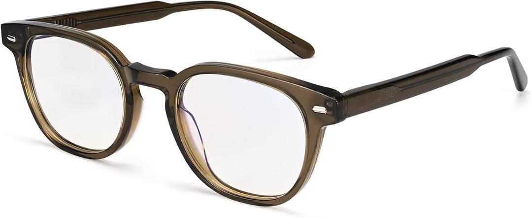 Dollger Blue Light Blocking Glasses For Woman Men Thick Square Frame Round Non-Prescription, For Computer,Work, TV,Gaming