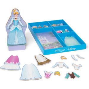 Melissa & Doug Disney Princess Cinderella Magnetic Dress-Up Wooden Doll Pretend Play Set (30+ pcs)