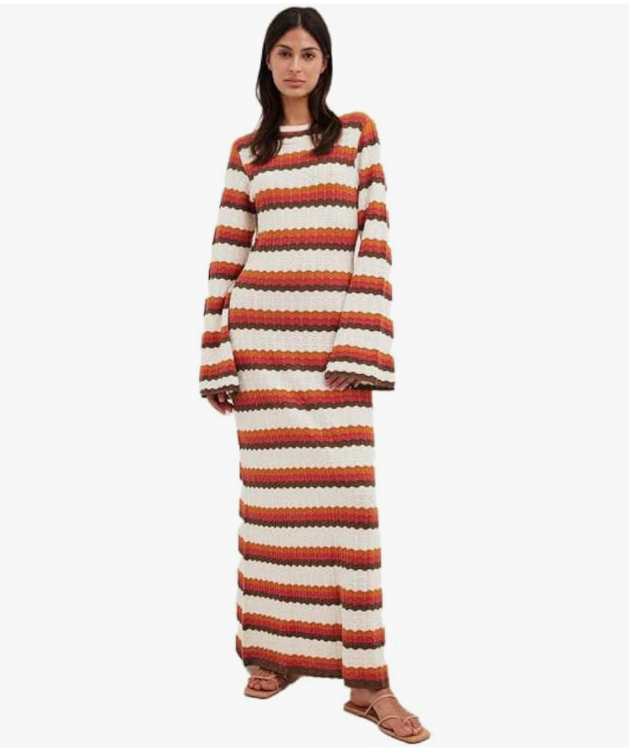 Knited Colorful Women's Dress 2XL