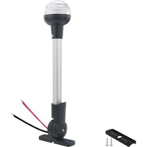Bimini Top Navigation Lights - All Round LED Anchor & Stern Lights,USCG 2NM,12 Inches for Pontoon Boat 12V DC(Horizontal Mount Folding Base)