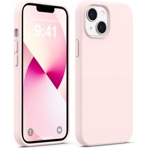 AOTESIER Magnetic for iPhone 13 Case, [Compatible with MagSafe][Military Shockproof Protection] Food Grade Silicone Case with Soft Anti-Scratch Microfiber Lining, 6.1 inch, Chalk Pink