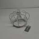 LAWOHO Christmas Tree Topper Star, Jeweled Crown with 60 Warm White LED USB Lighted Tree Topper, Xmas Tree Decor with Remote Control 8 Lighting Mode, Timer, Dimmer for Christmas Tree OrnamentSilver