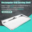 A10-902 Rectangular Grill Serving Shelf with Removable Cutting Board for 9 x 18 or Larger Rectangular Grills, Food-Grade stainless steel Ideal for Camping, Boating, RV Cooking, 17.4"L x 1.7"W