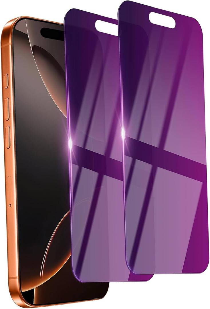 2 Pack Privacy Screen Protector for iPhone 16 Pro Max Tempered Glass 6.9inch Private Saver Anti-Spy Eye Protection Anti-Scratch Full Coverage