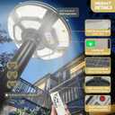 Outdoor Street Light, Solar Powered, IP65 Waterproof, 750 LED Dusk to Dawn Landscape Lamp, Solar lamp Post Light Replacement with Remote for Lawn Pathway Driveway Yard(Pole Not Included), Head/Round Shape