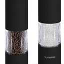 Salt and Pepper Grinder Set with Adjustable Coarseness | Manual Pepper Mill Grinder with Refillable Design | Ceramic Core | Kitchen Essential (2 Packs, Black)
