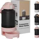 50oz Leakproof Dog Water Bottle for Hiking & Camping with Pet Sharing Technology - Dual Hydration Zones, Portable Dog Water Bottle, Travel Accessories for Humans and Pets, BPA Free, Pink